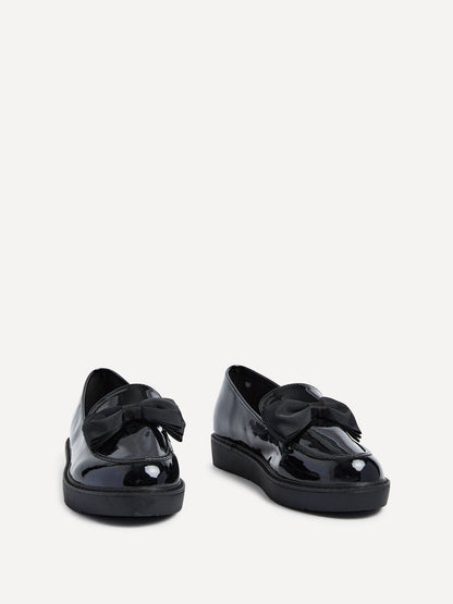 Kailey Wide Fit Black Patent Loafers