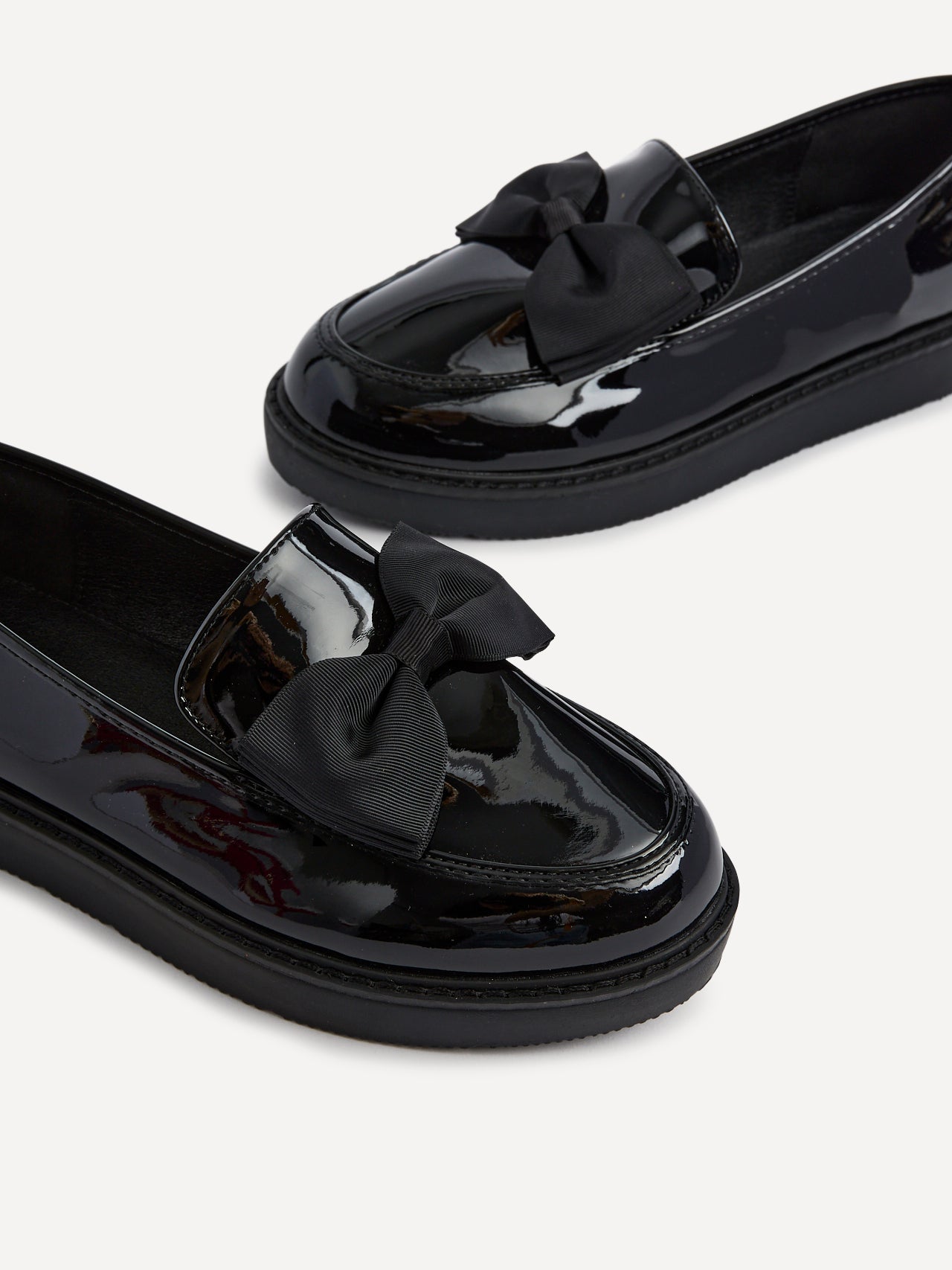 Kailey Wide Fit Black Patent Loafers