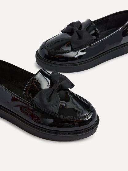Kailey Wide Fit Black Patent Loafers