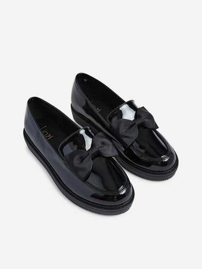 Kailey Wide Fit Black Patent Loafers