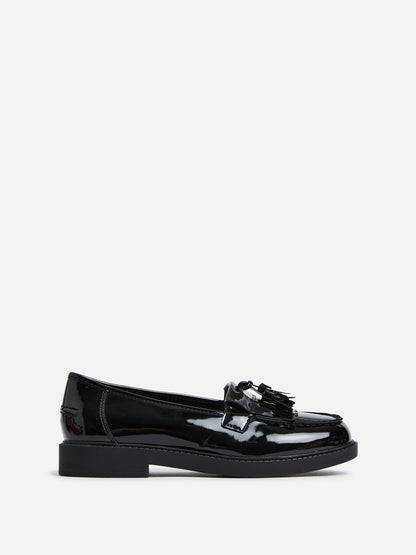 Kassidy Wide Fit Black Patent Loafers