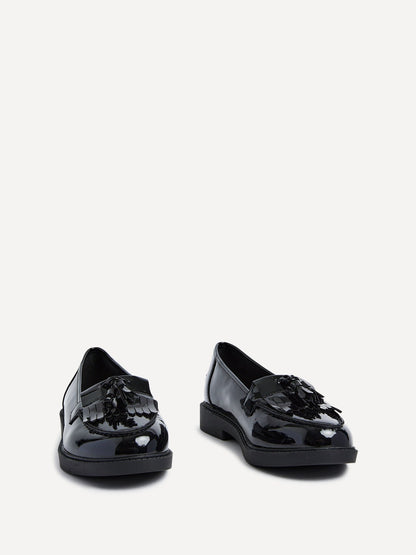 Kassidy Wide Fit Black Patent Loafers