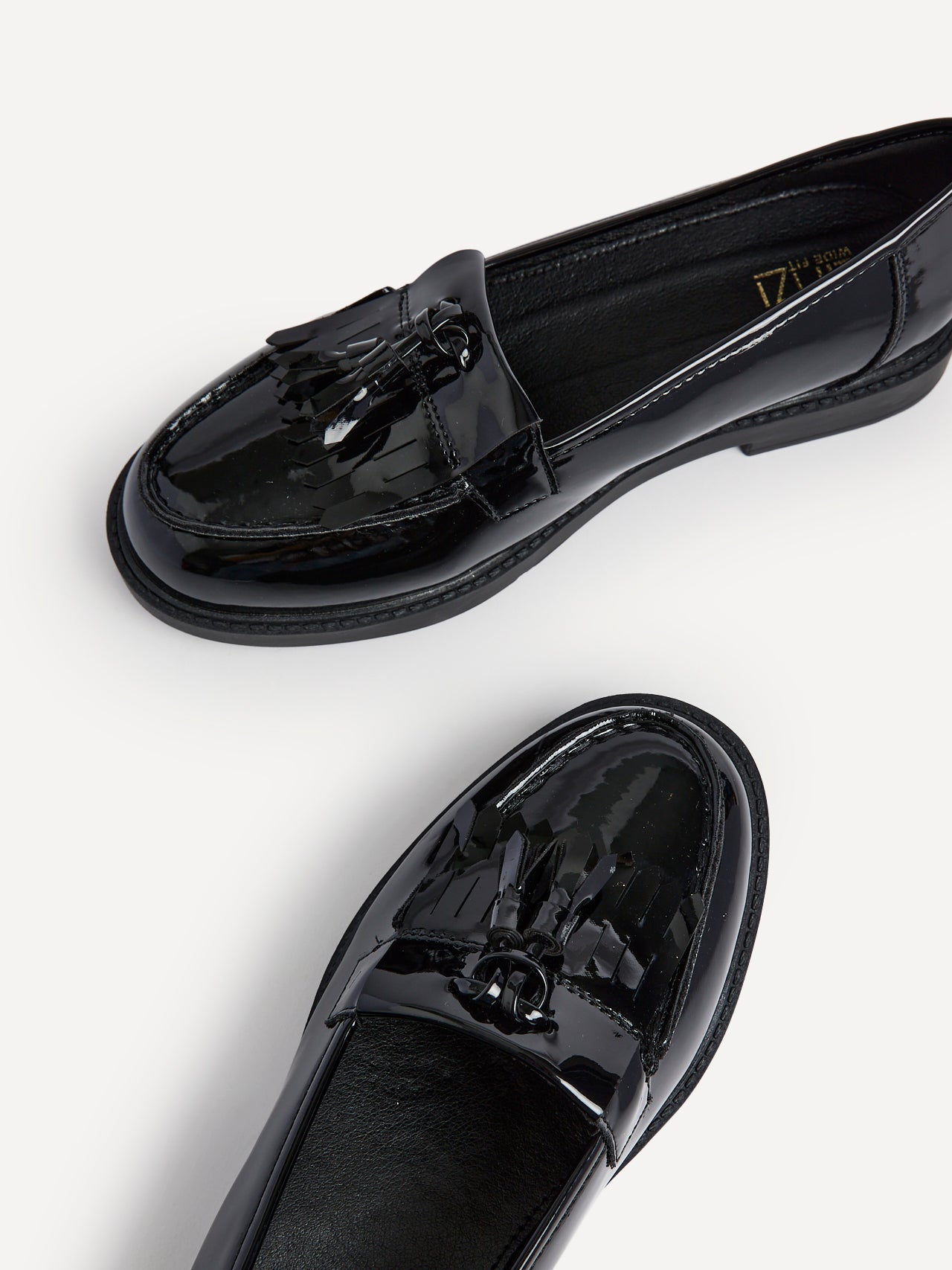 Kassidy Wide Fit Black Patent Loafers