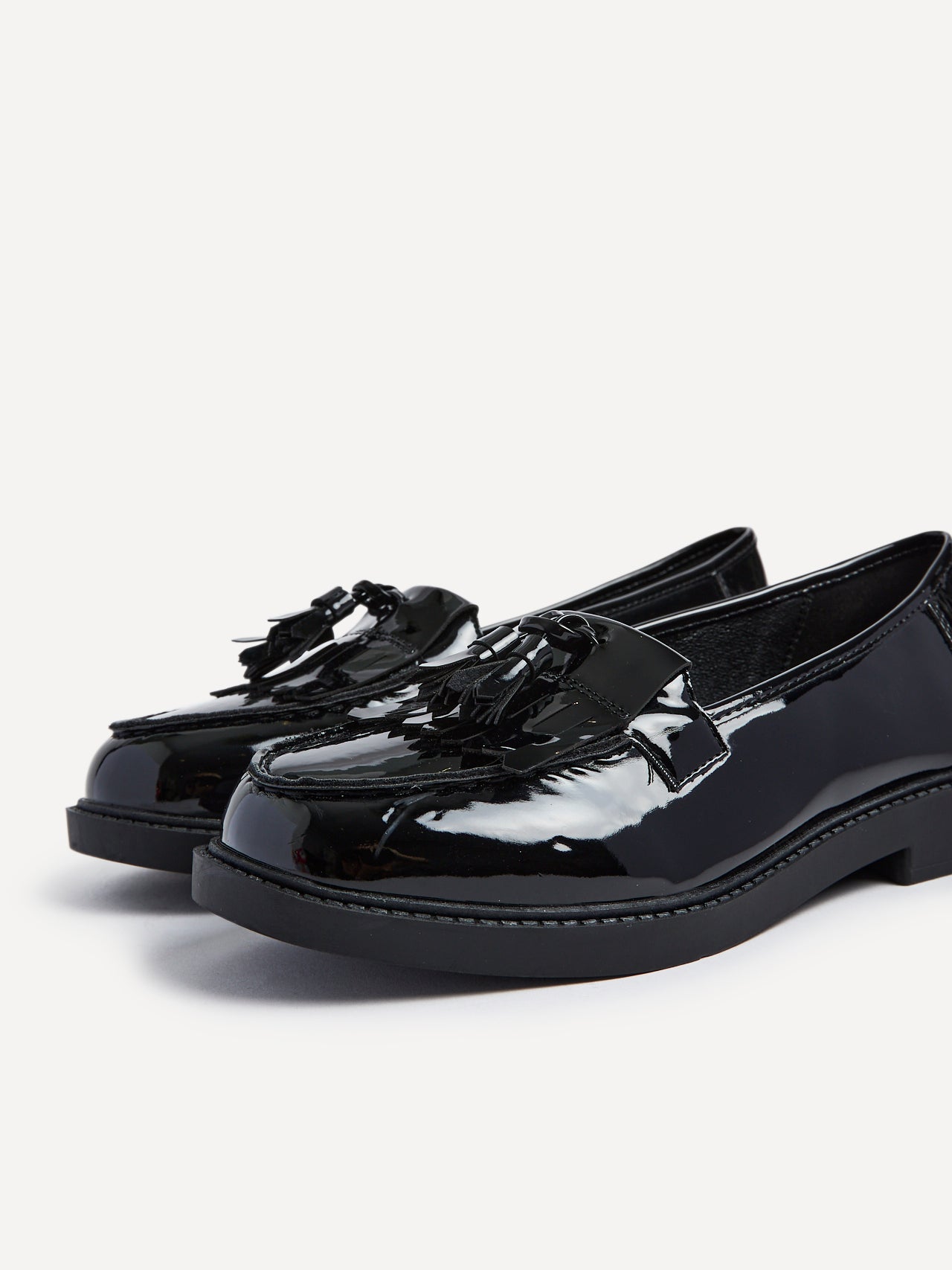 Kassidy Wide Fit Black Patent Loafers