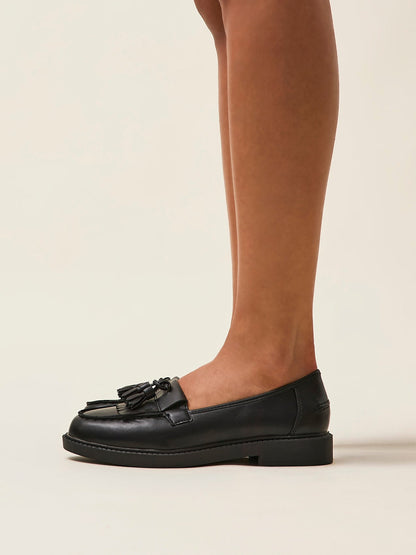 Kassidy Wide Fit Black Faux Loafers