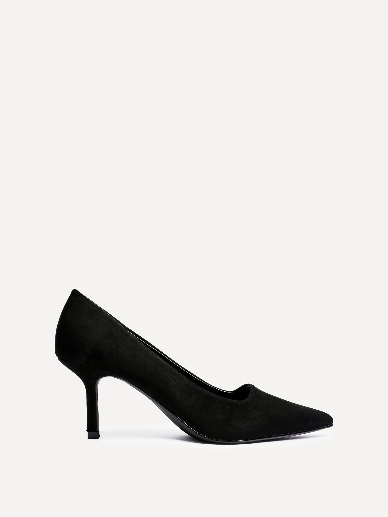 Kat Black Faux Suede Court Heels