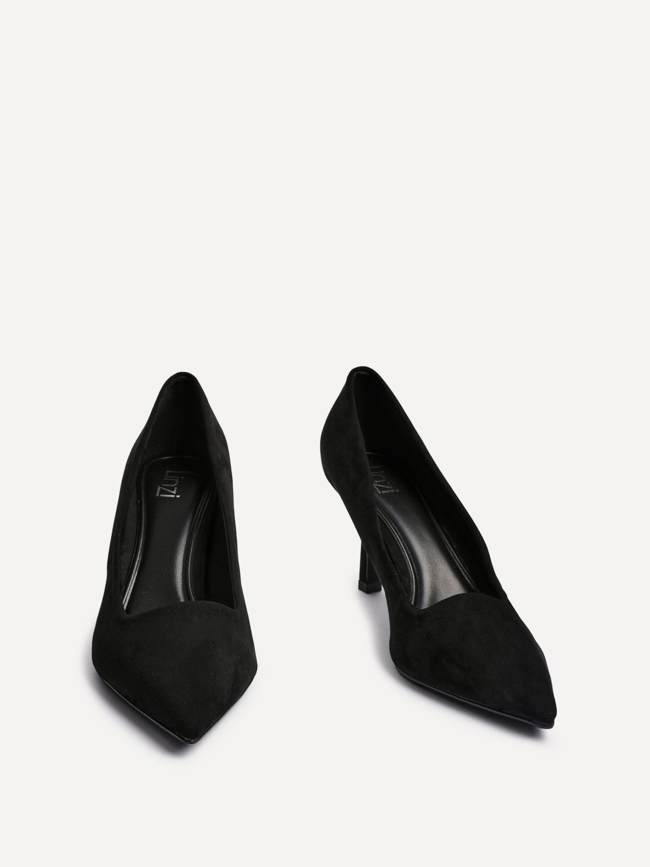 Kat Black Faux Suede Court Heels