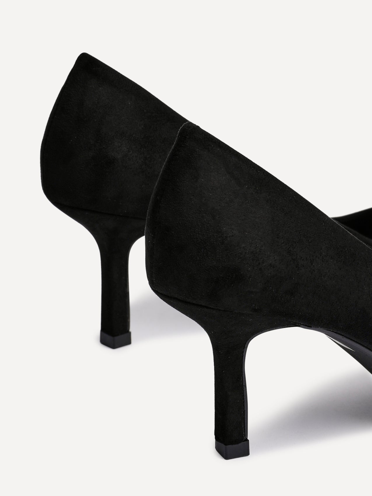 Kat Black Faux Suede Court Heels