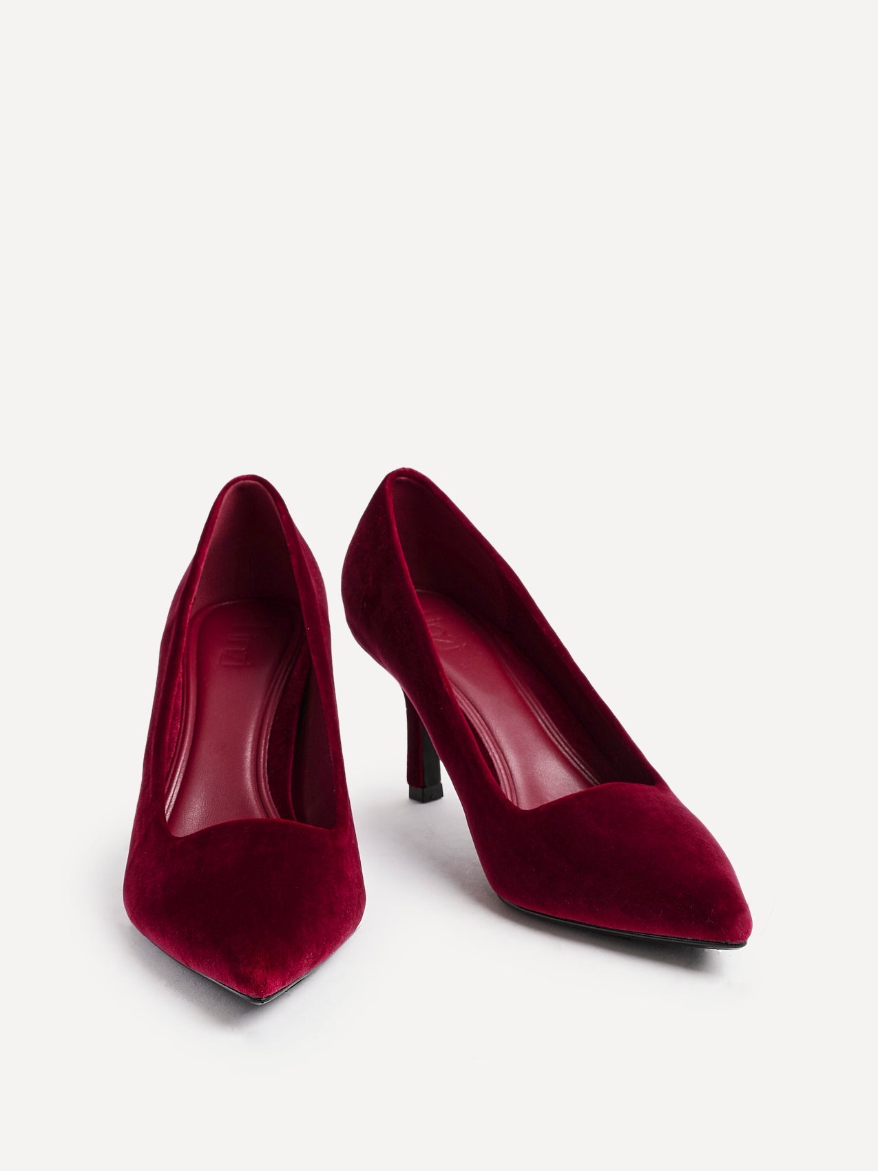 Kat Burgundy Velvet Classic Court Heels
