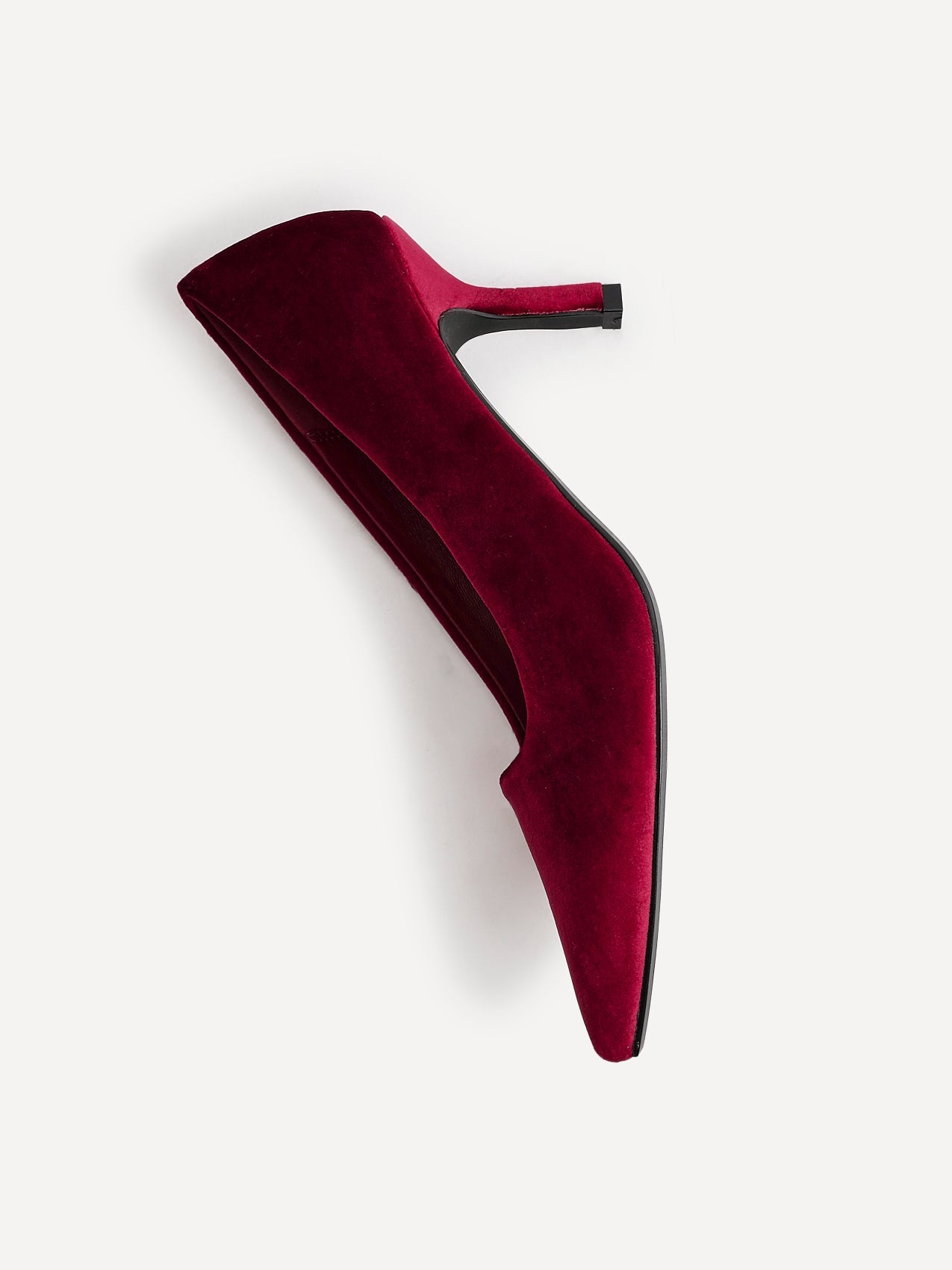 Kat Burgundy Velvet Classic Court Heels