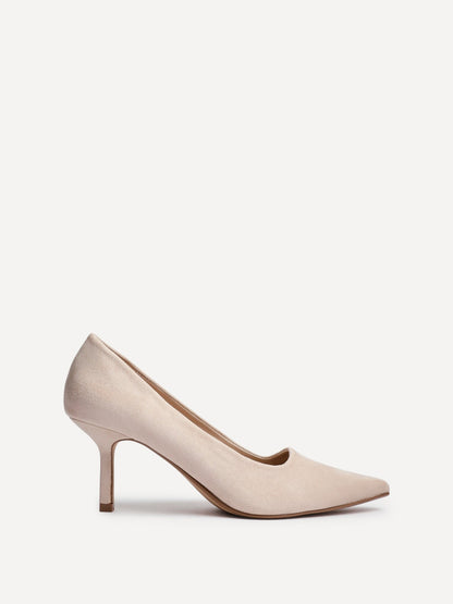 Kat Nude Faux Suede Court Heels
