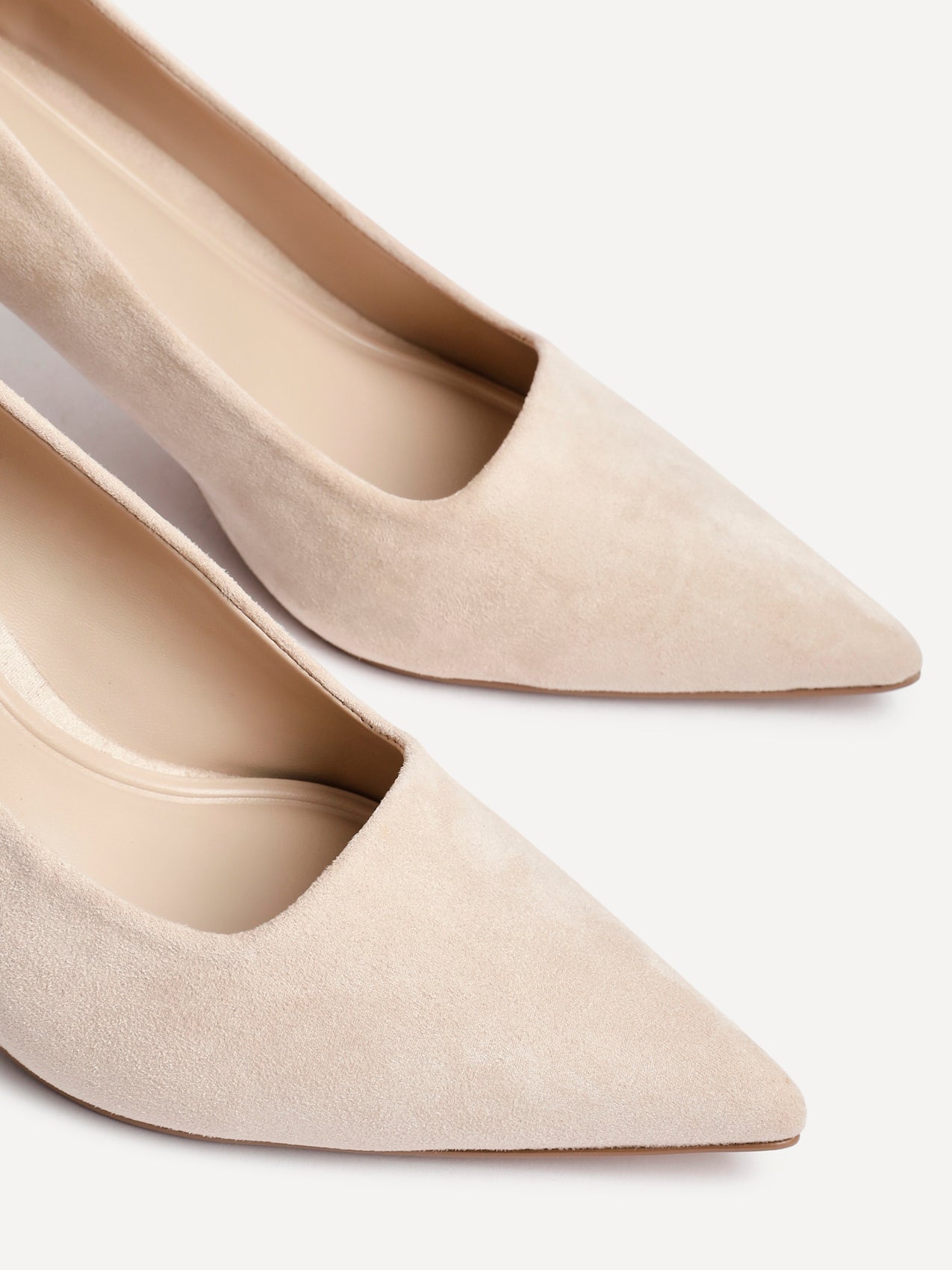 Kat Nude Faux Suede Court Heels