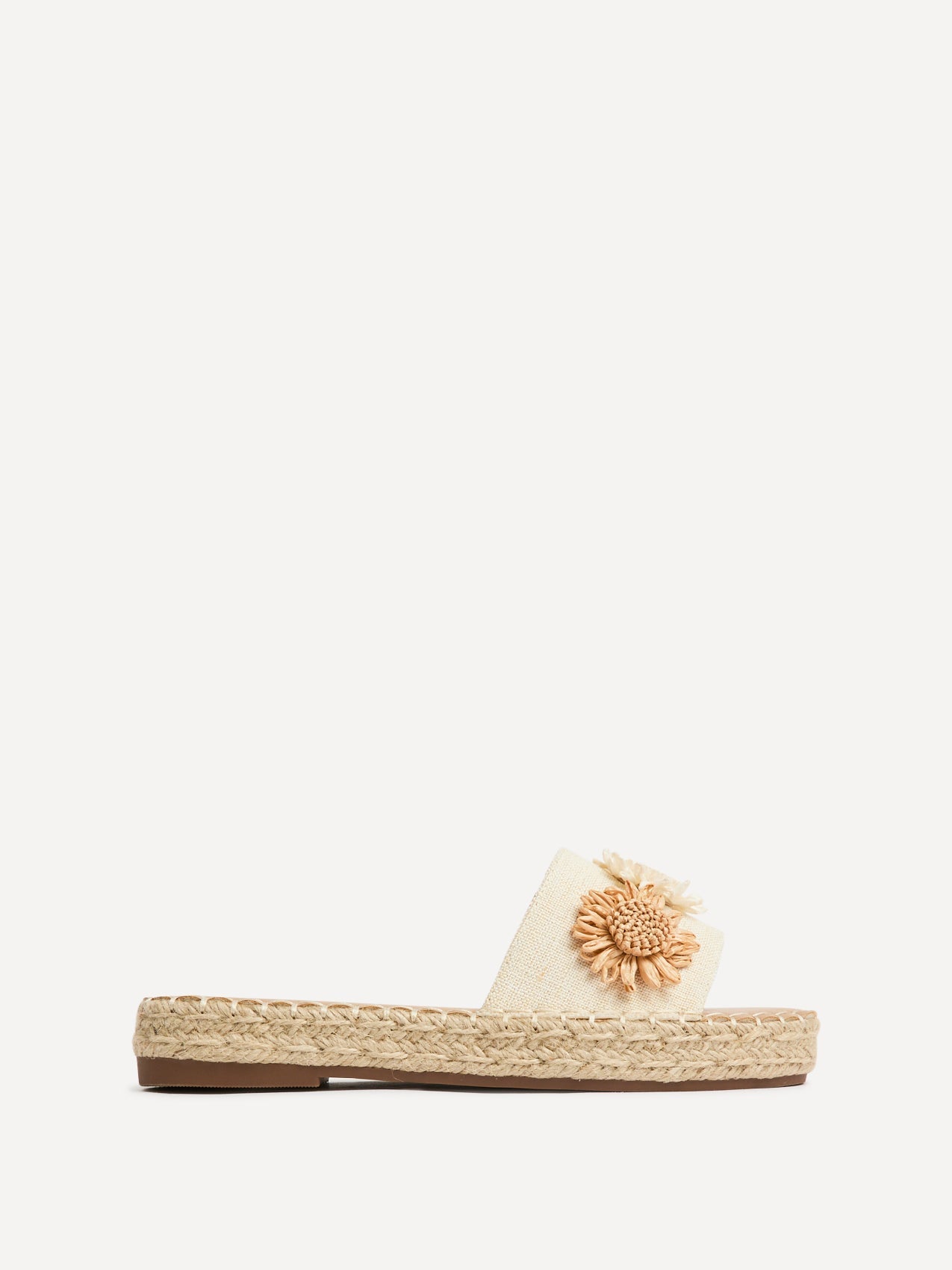 Kelani Ivory Raffia Sliders