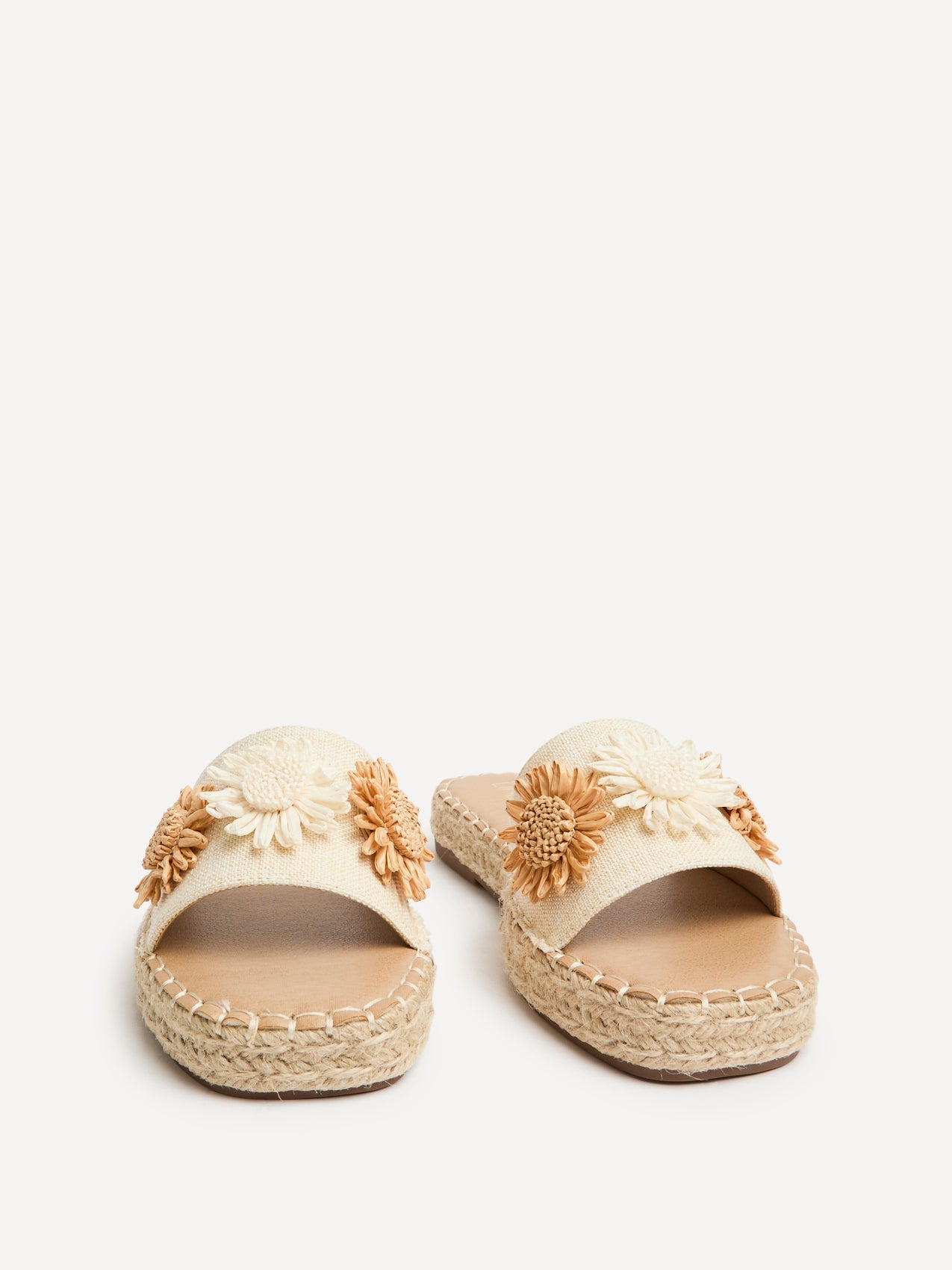 Kelani Ivory Raffia Sliders
