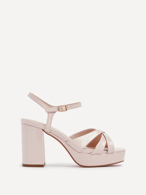 Keliah Nude Patent Platform Heels