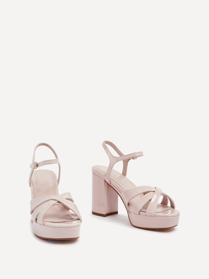 Keliah Nude Patent Platform Heels