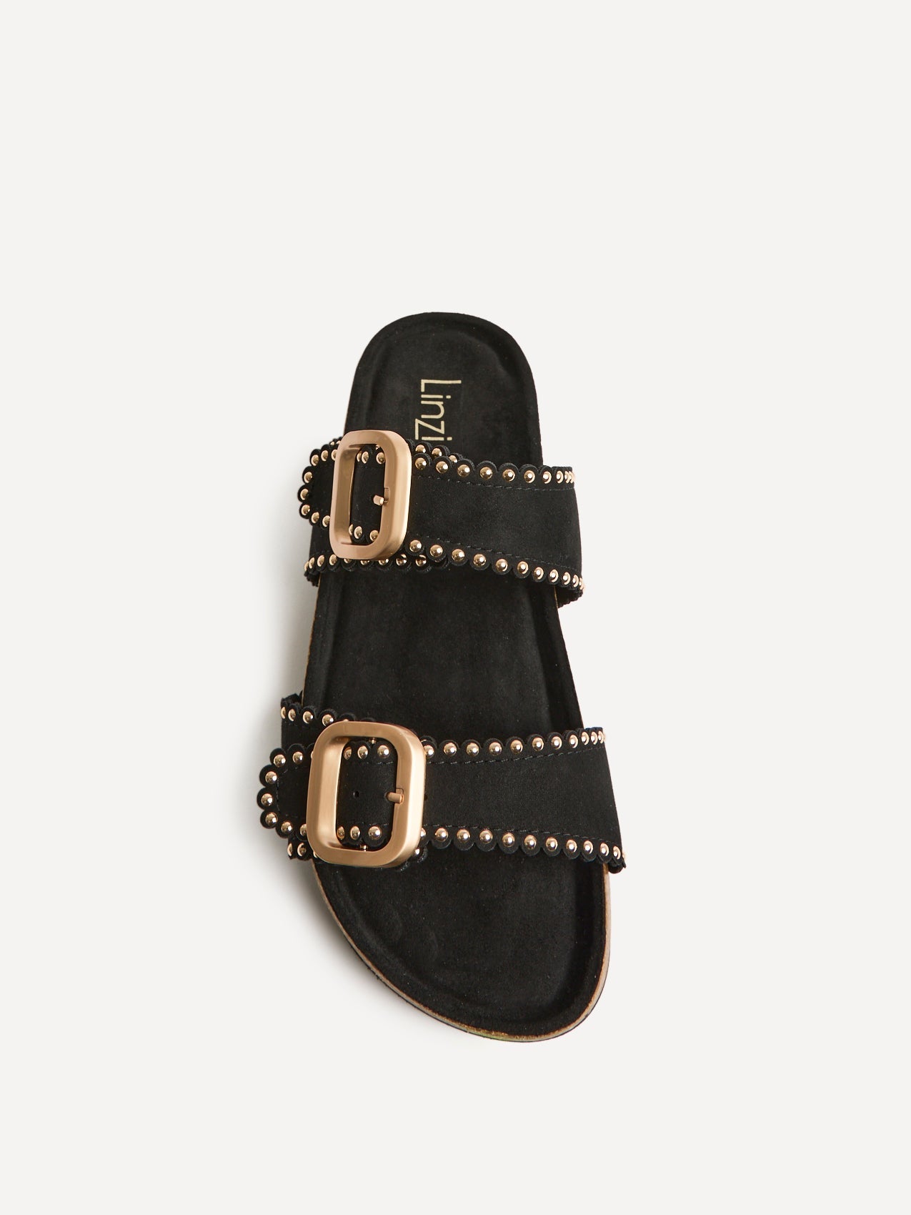 Kelsie Black Double Buckle Sandals