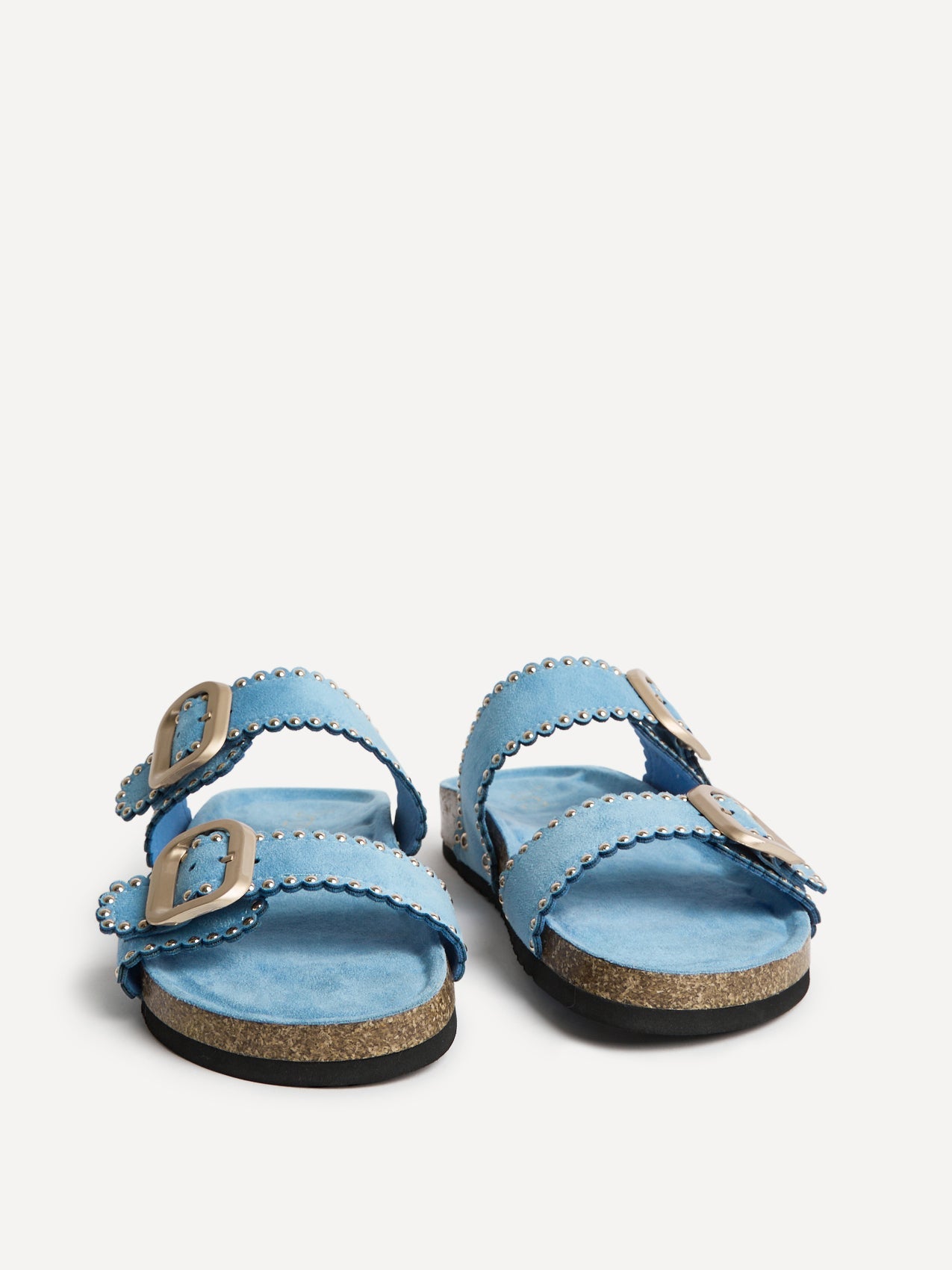 Kelsie Blue Double Buckle Sandals