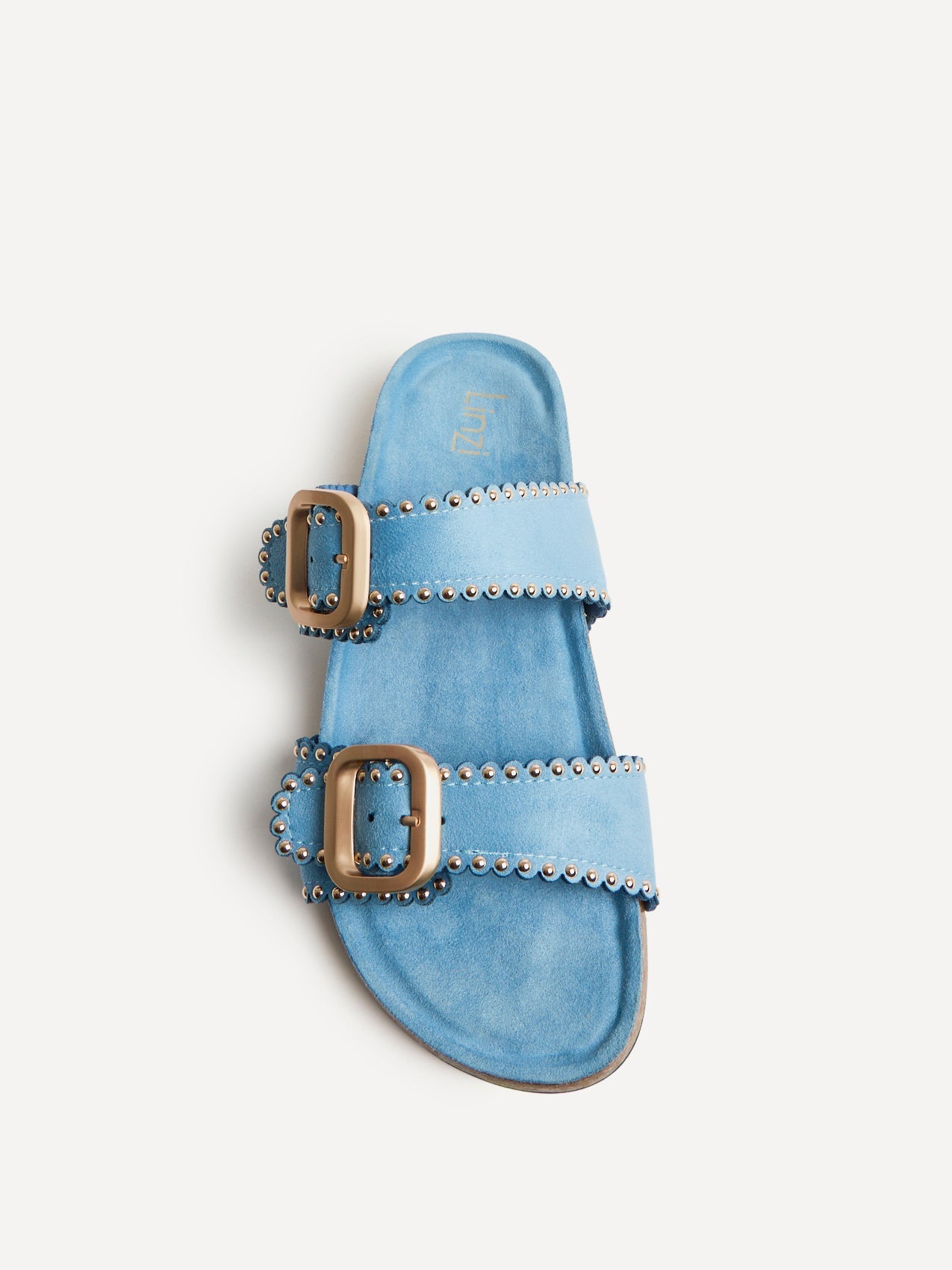 Kelsie Blue Double Buckle Sandals