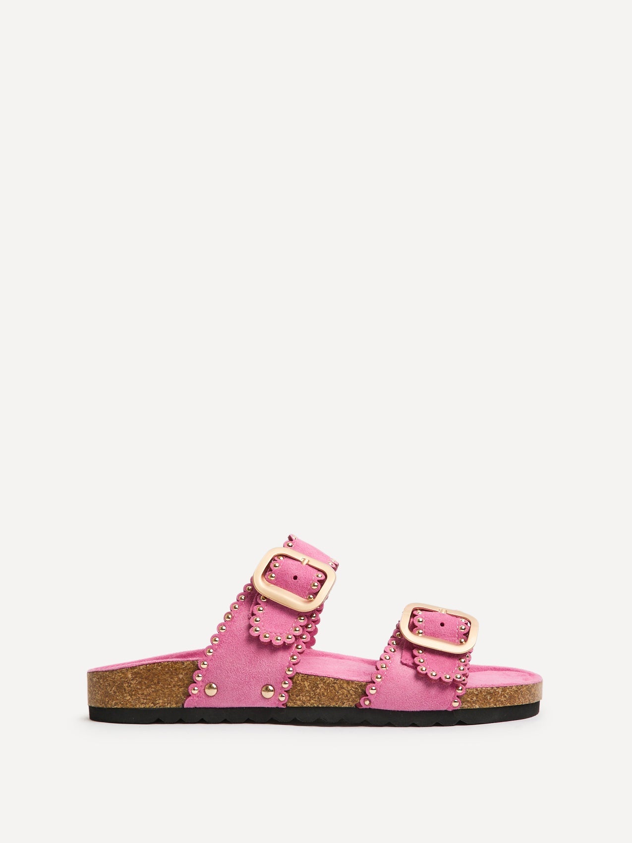 Kelsie Fuchsia Double Buckle Sandals