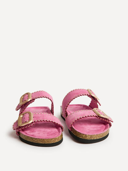 Kelsie Fuchsia Double Buckle Sandals