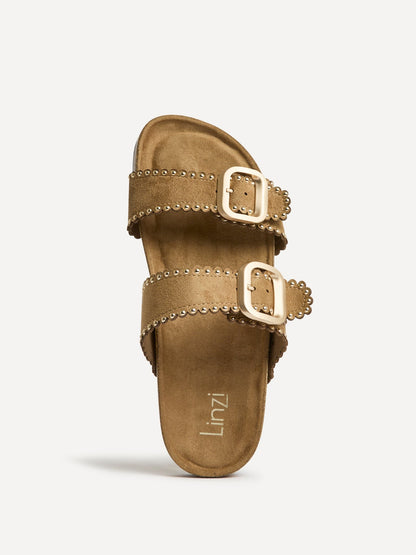 Kelsie Mocha Double Buckle Sandals