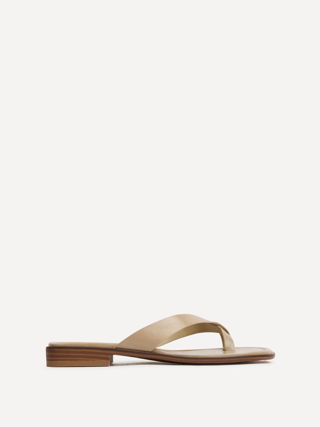 Kimmi Taupe Faux Leather Flat Sandals