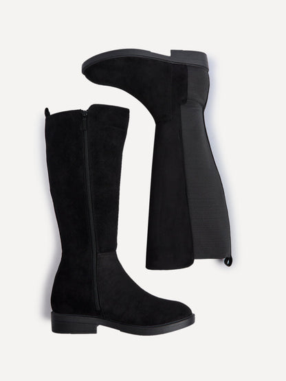 Knight Black Long Stretch Boots