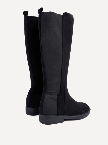 Knight Black Long Stretch Boots