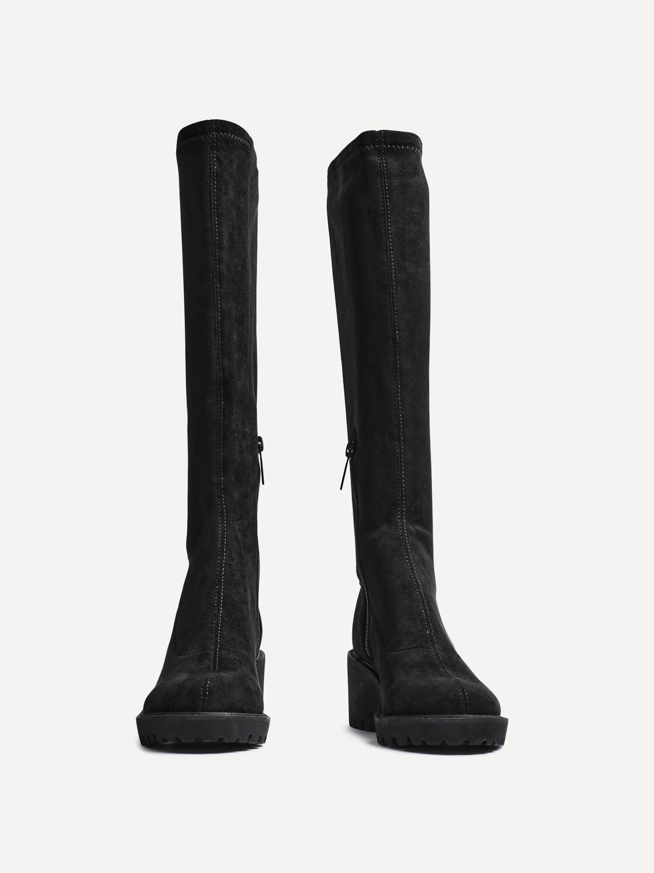 Kortina Black Wedged Long Boots