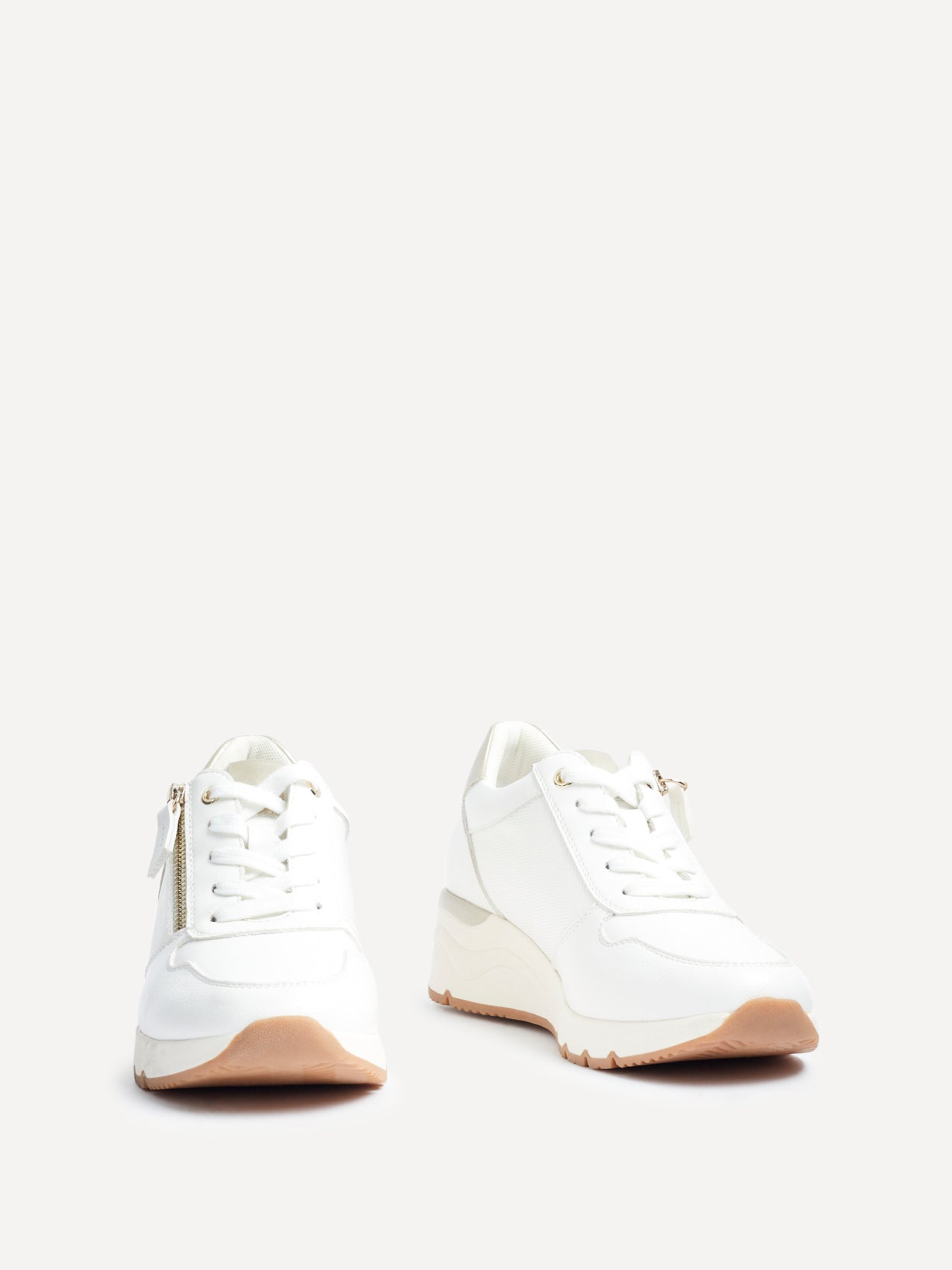 Kyla White Wedge Trainers