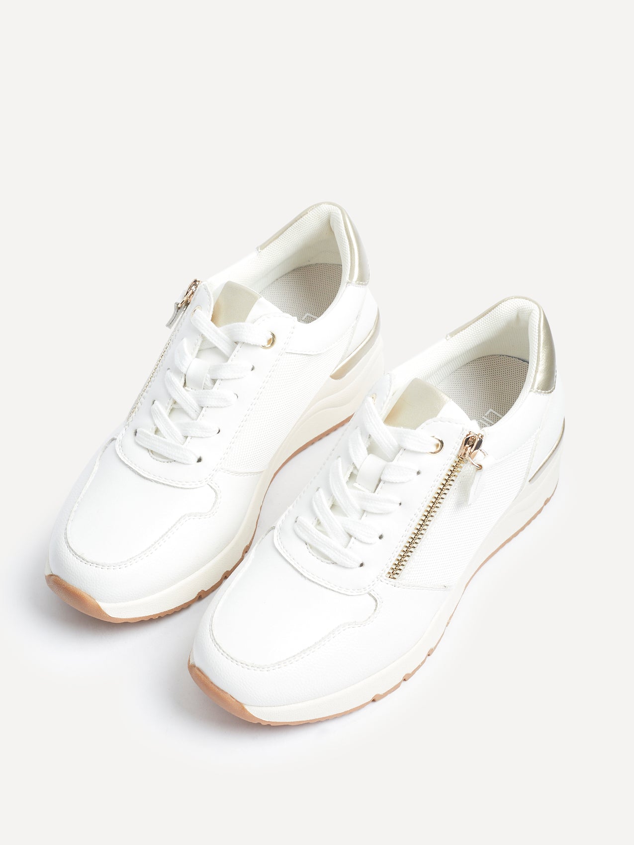 Kyla White Wedge Trainers