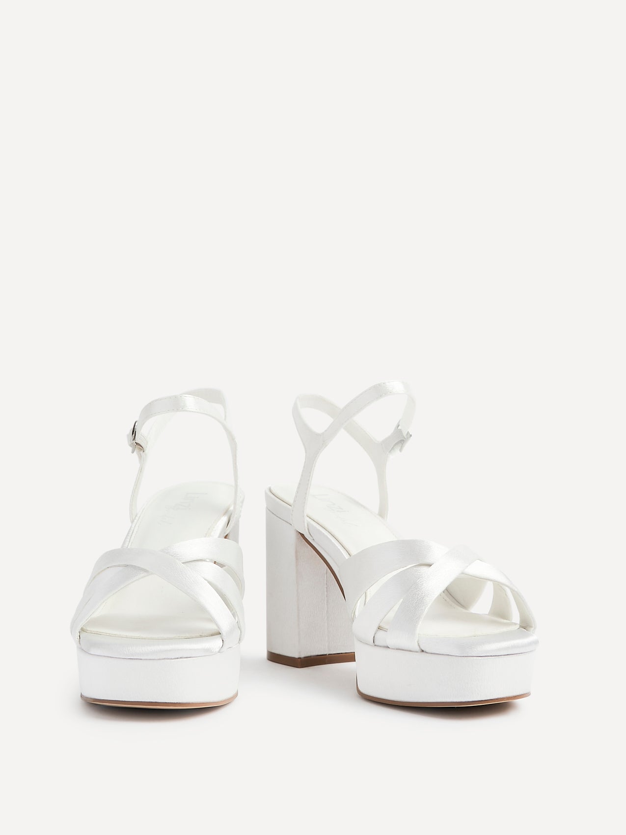 Keliah Bridal Ivory Satin Platform Heels
