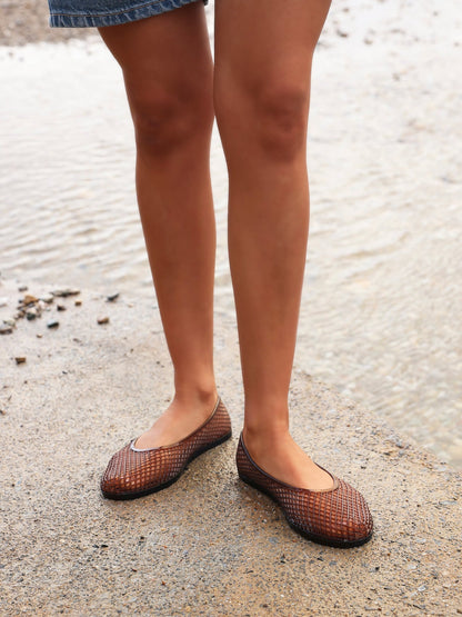 Lagoon Brown Jelly Caged Sandals