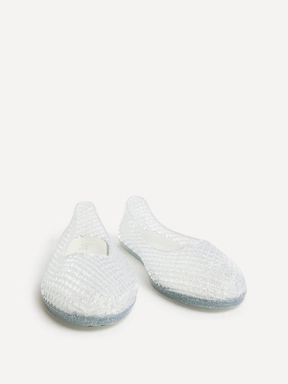 Lagoon Silver Glitter Jelly Caged Sandals
