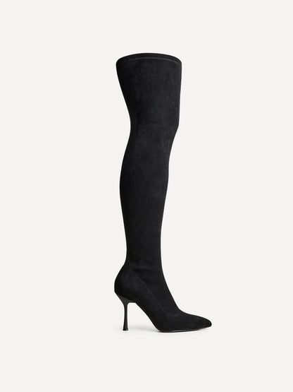 Laney Black Thigh High Stiletto Boots