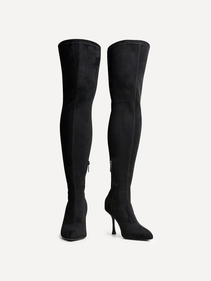 Laney Black Thigh High Stiletto Boots