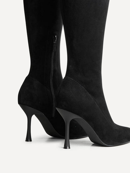 Laney Black Thigh High Stiletto Boots