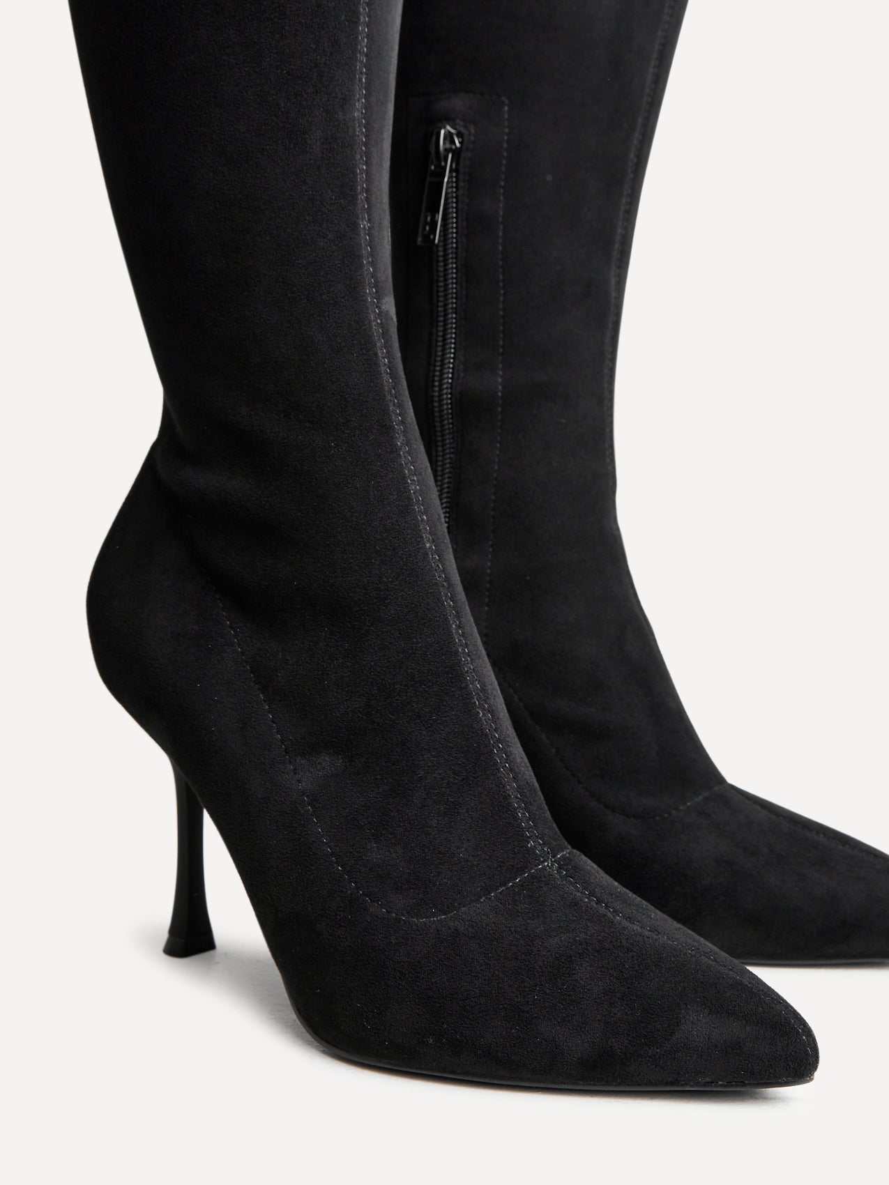 Laney Black Thigh High Stiletto Boots
