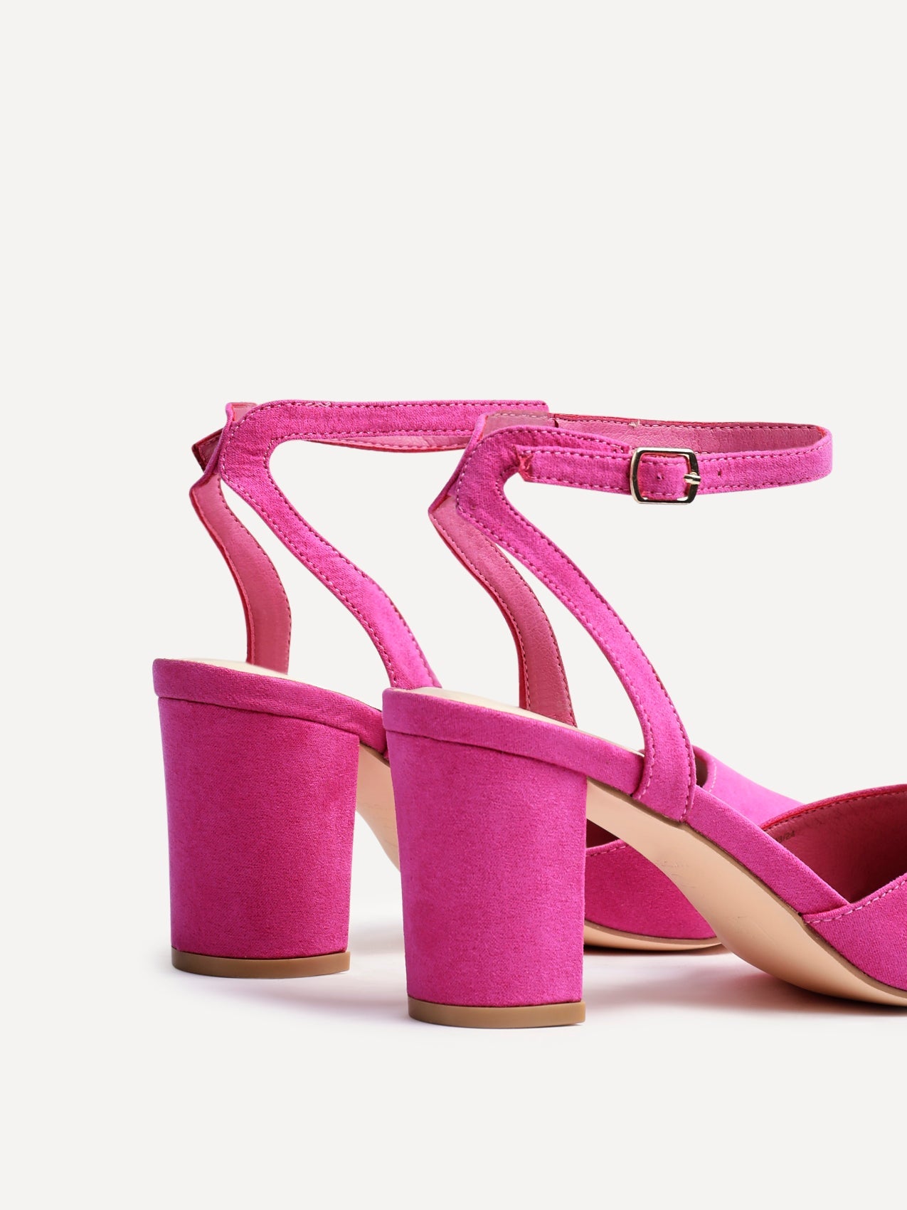 Larsa Wide Fit Pink Faux Suede Court Heels