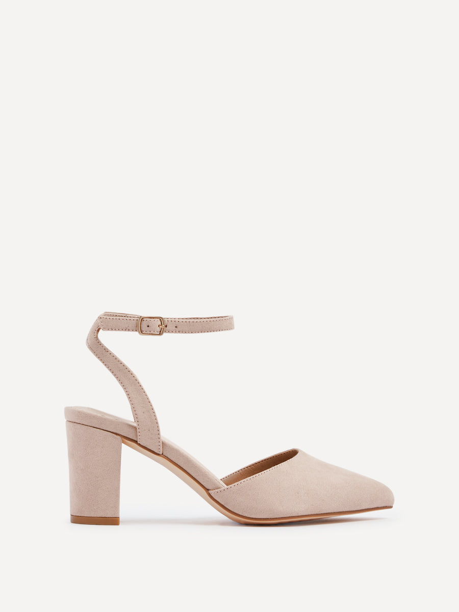 Larsa Wide Fit Nude Faux Suede Court Heels