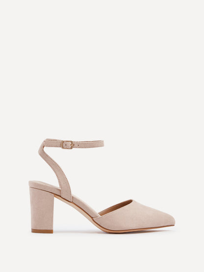 Larsa Wide Fit Nude Faux Suede Court Heels
