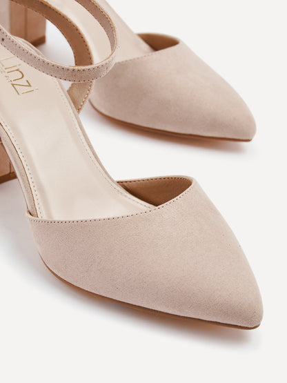 Larsa Wide Fit Nude Faux Suede Court Heels