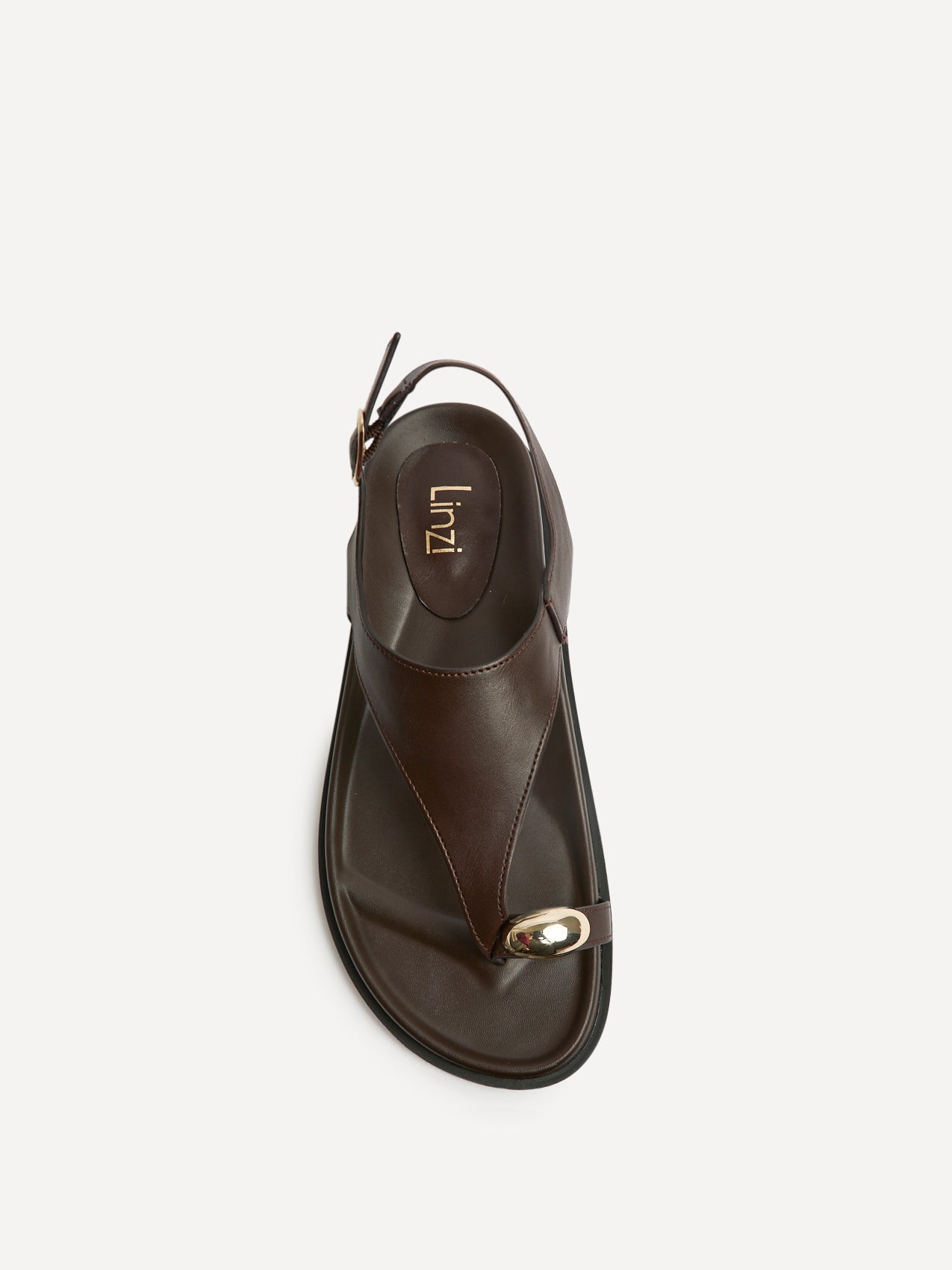 Latch Brown Toe Ring Flat Sandals