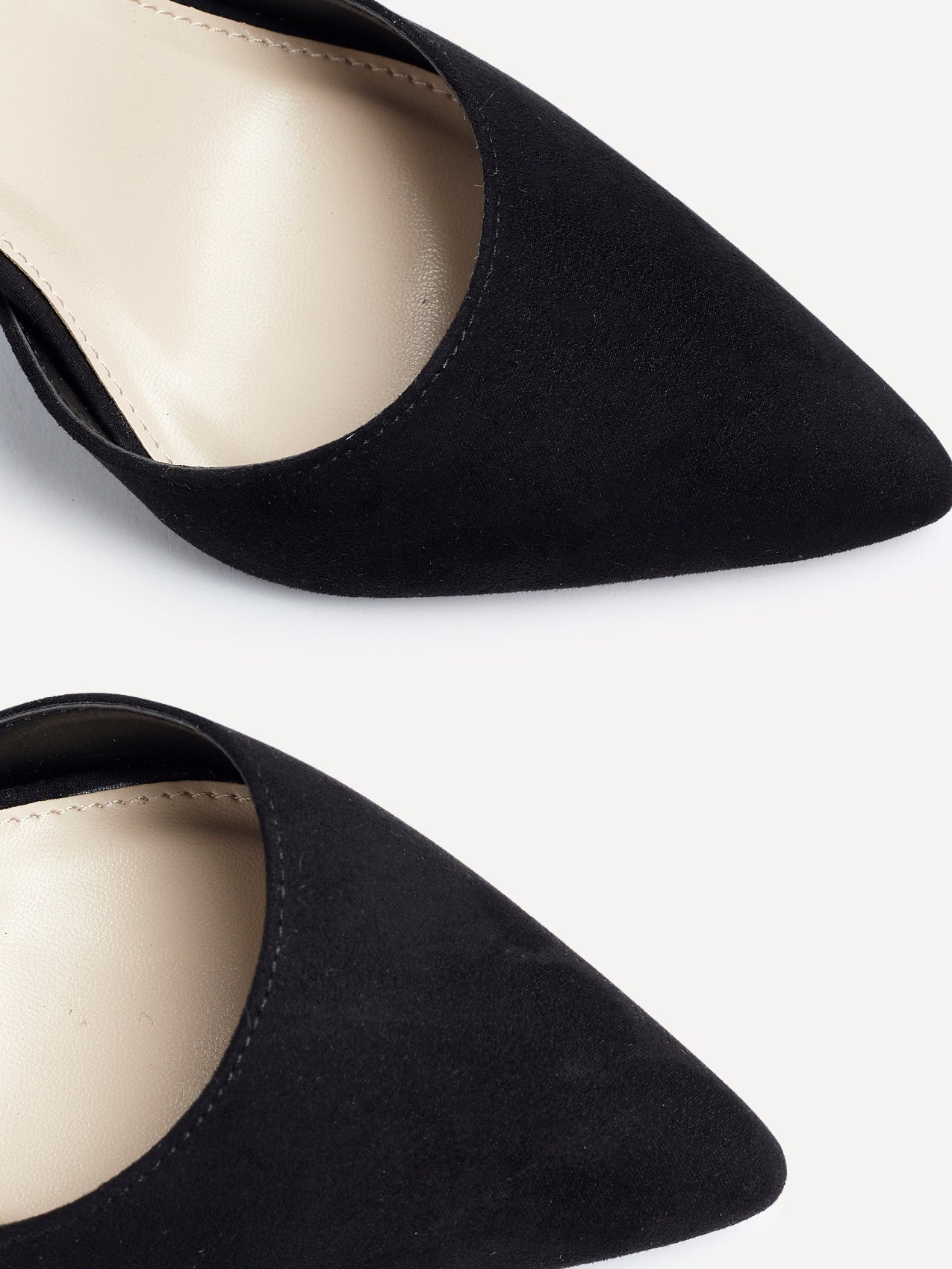 Lavora Wide Fit Black Faux Suede Court Heels