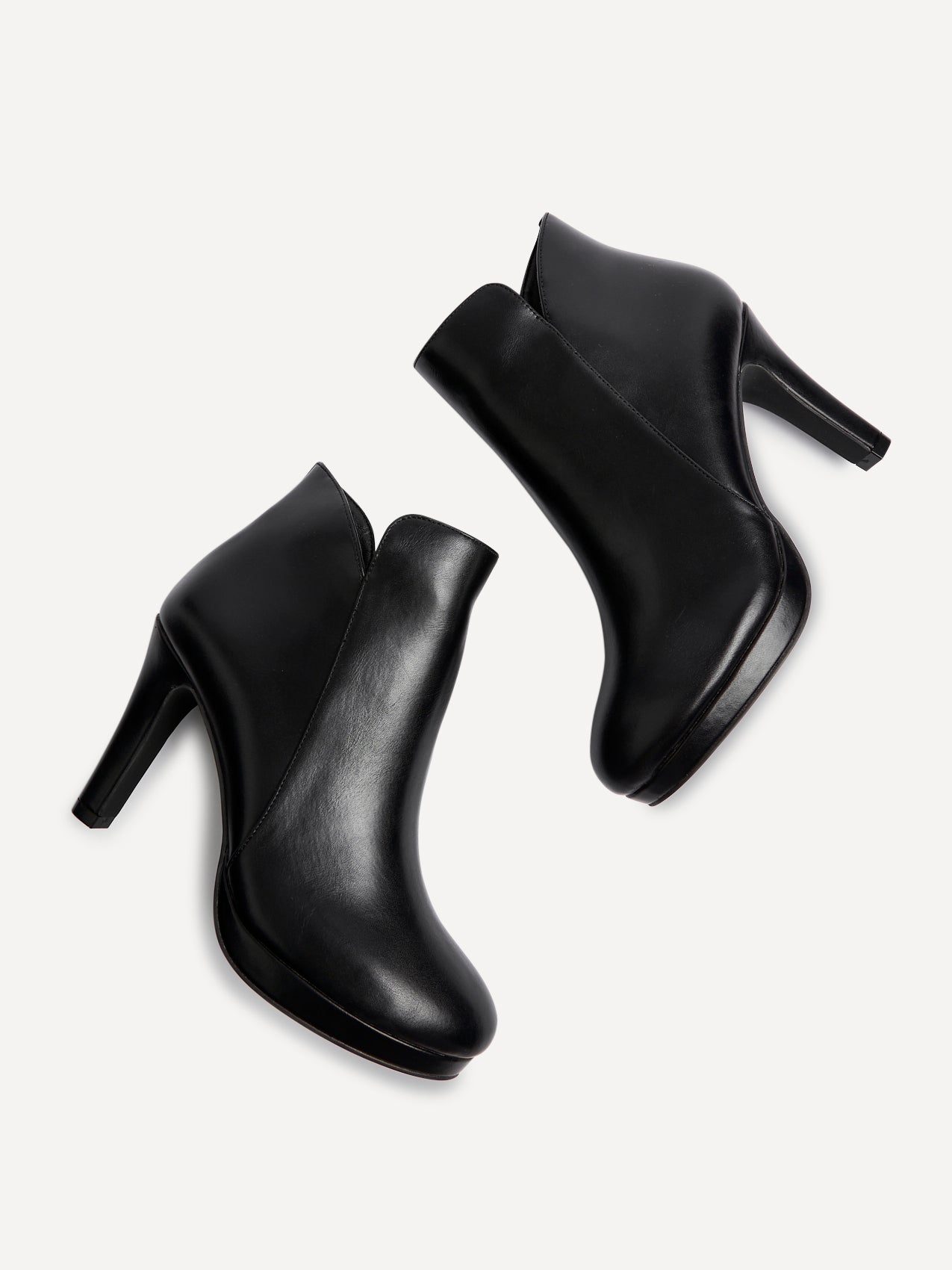 Layara Black Faux Leather Platform Ankle Boots