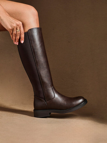 League Brown Long Boots