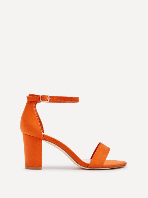 Legacy Wide Fit Orange Faux Suede Block Heels