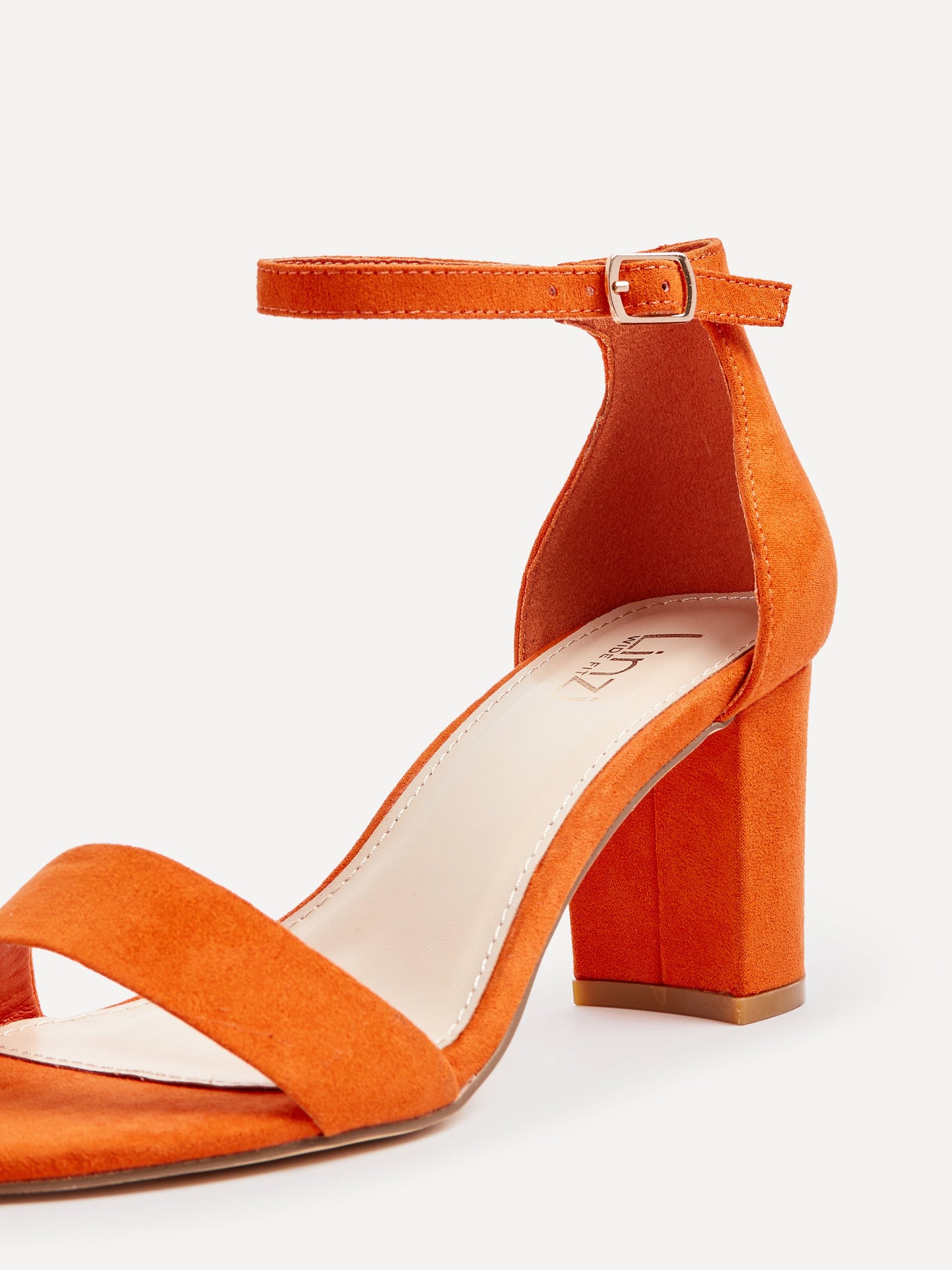 Legacy Wide Fit Orange Faux Suede Block Heels