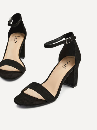 Legacy Wide Fit Black Faux Suede Block Heels